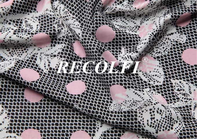 Fast Dry Nylon Spandex 4 Way Knitted Fabric Material Customized Printing