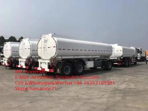 China 3 Axles 12 Wheels White Color Heavy Duty Semi Trailers 45000L Oil Tank Trailer on sale