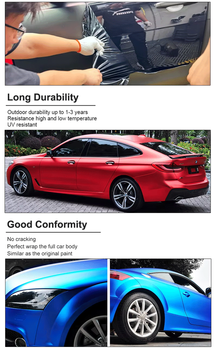 PET Vinyl Wrap Color Changing Air Bubble Free Car Body Car Vinyl Wrap