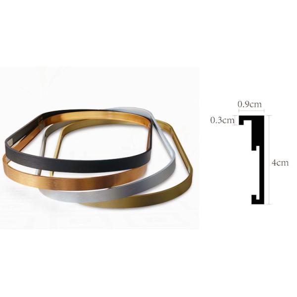 Anodizing Brushed Aluminium Oval Picture Mirror Frames For Dining Room Bedroom