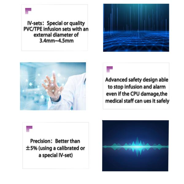 Safety Design Peristaltic Infusion Pump Electric Portable IV Infusion Pump For Patient