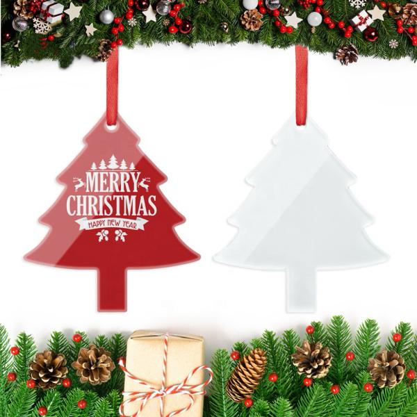 Christmas Gingerbread Man Xmas Tree Hanging Decoration Blanks Glass Sublimation Christmas Ornament