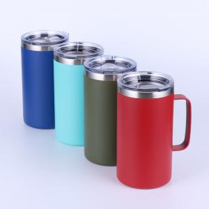 China 600ml Portable stainless steel wine tea cup large capacity beer coffee cups double wall vacuum insulated travel mug on sale