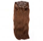 Dual Weft Virgin Clip In Hair Extensions / Straight Remy Human Hair Clip In