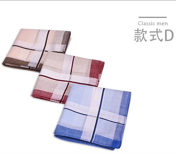 Men's blended cotton hankerchief with size 40*40cm in different patterns