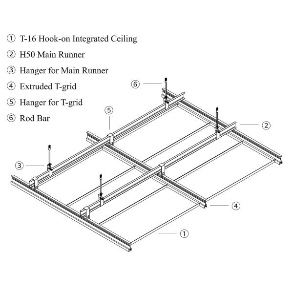 Building Suspended Metal Ceiling Grid Materials T15 Lay In Aluminum Square Drop Ceiling Tiles