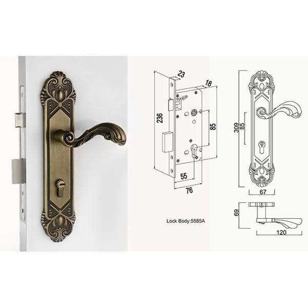 Residential Mortise Lockset / Mortise Style Lock Spray Alluvia Gold