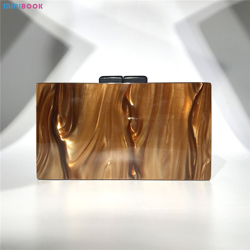 Customized Letter Pattern Minibook Evening Bag for Women's Party Acrylic Texture