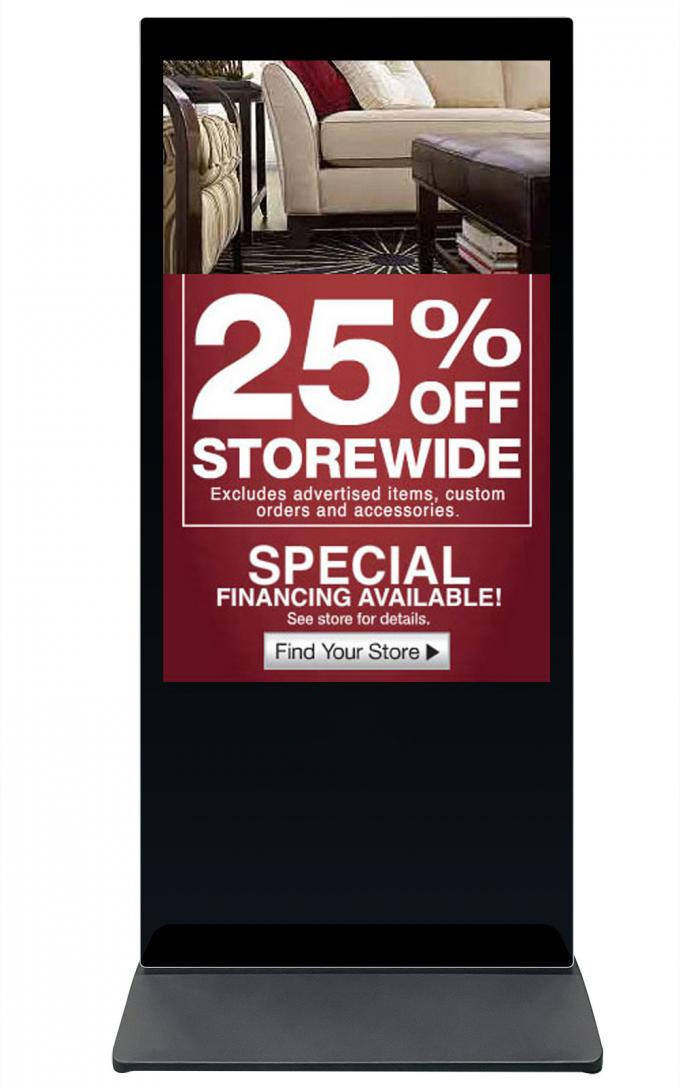 Big 55 Inch Outdoor LCD Advertising Display 1500cd/M2 Android Based Solution