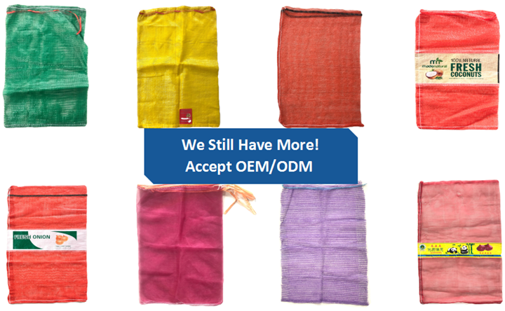 45*75cm Red Leno Onion Packaging Mesh Bag 25kg 10kg for Onion Distribution Network