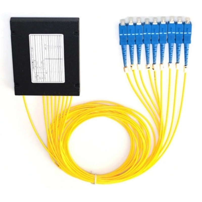 1 * 8-way ABS Box SC APC UPC Multiplexer FTTH Optical PLC Splitter for GPON EPON Fiber