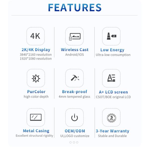 Premium 75" Commercial Displays High-performance 4K Smart TVs with Metal Chassis & 4mm Tempered Glass