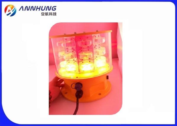 Red And White Dual Aeronautical Obstruction Light , Medium Intensity Aircraft