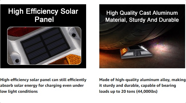 Waterproof Aluminum 6 LED Solar Stud Outdoor Driveway Road Stud Lamp