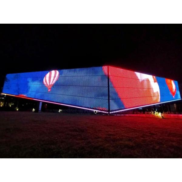 P100 Outdoor Large Flexible LED Mesh Curtain Digital LED Display Screen Building Decoration Seamless Splicing