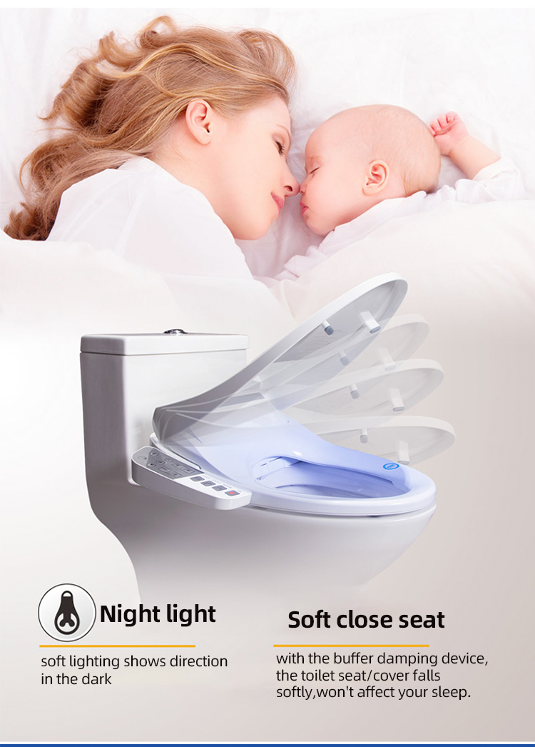High Hardness Smart Toilet Seat Cover Adjust Water Pressure For Health Care