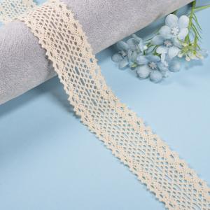 China 3.5CM Crochet Eyelet Cotton Lace Trim Border Lace Fabrics For Women Dress on sale