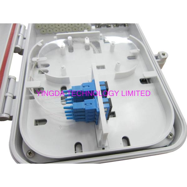 1x8 PLC Splitter Box Wall Mount Drop Cable Box, 16 Ports With Glands SC Adapter Panel IP65