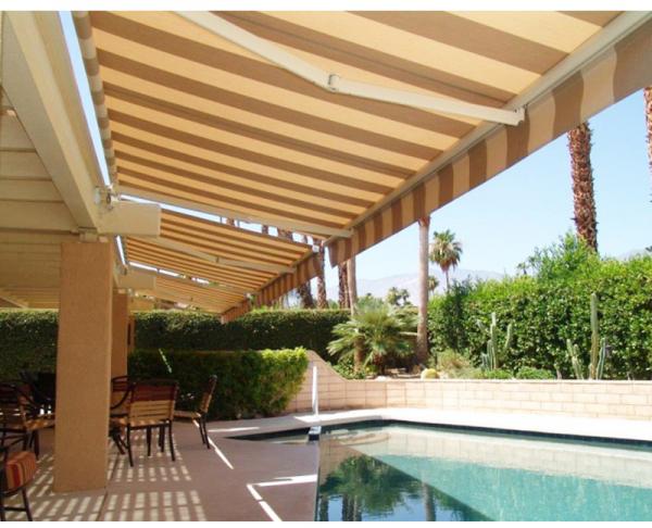 Outdoor aluminum card type retractable awning for patio, patio, shop, hotel awning