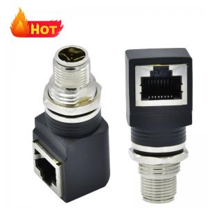 Quality Rigoa Custom Rj45 Waterproof Connector CuZn PA66 M12 X Coded To RJ45 Connector wholesale