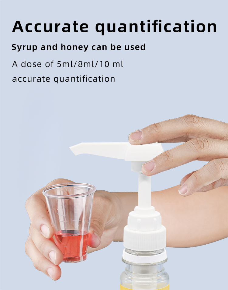 Square Head 28 / 400 Syrup Pump Dispenser 5 / 8 / 10ml Dosage