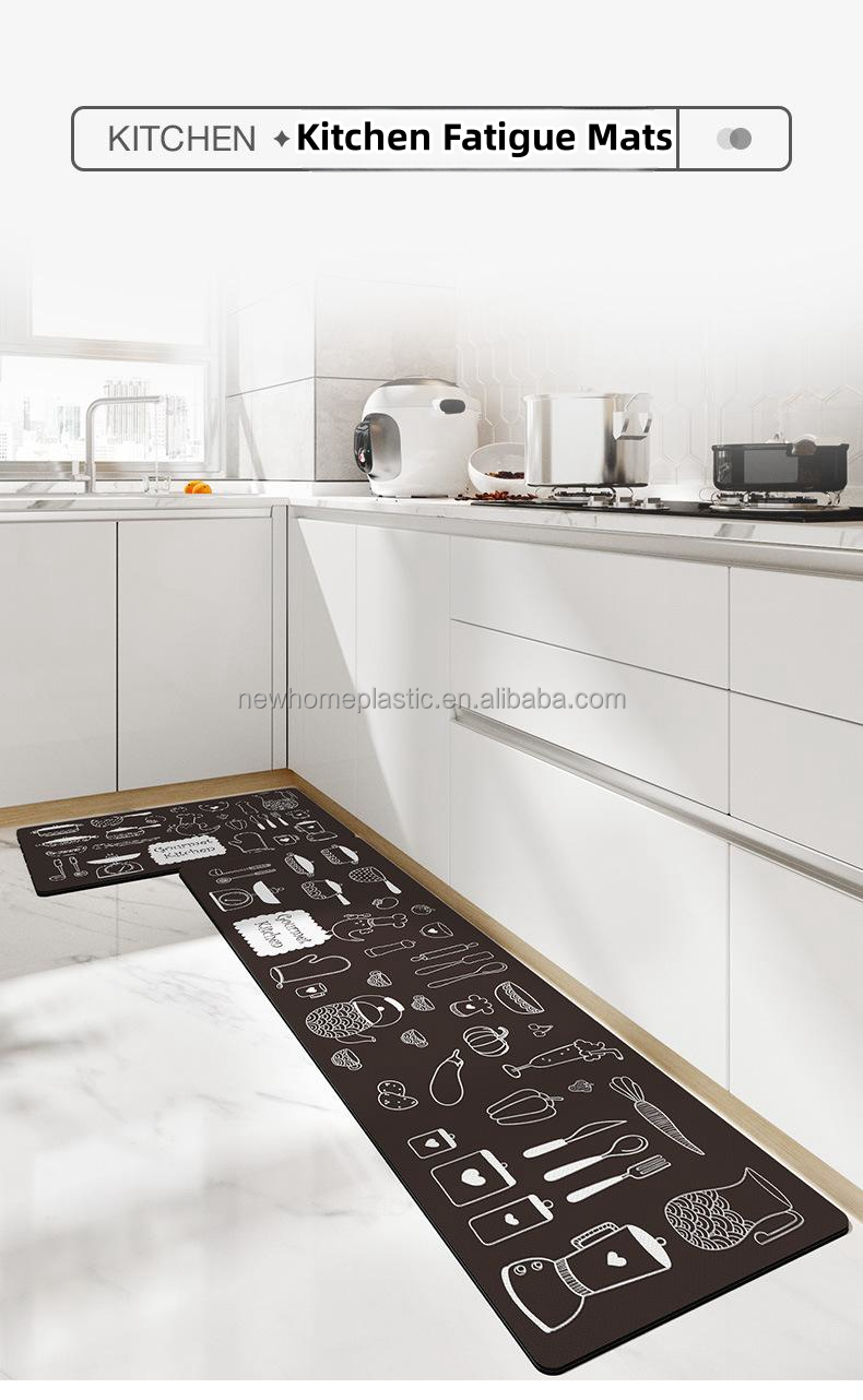 Medium Thickness Reversible Cartoon PVC Kitchen Mat for Non-Slip Floor Protection