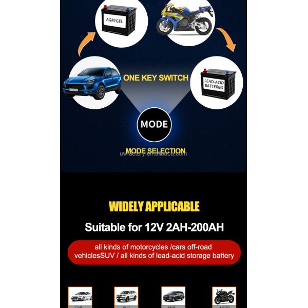 90% Charging Efficiency 12V Intelligent Pulse Repair Battery Charger for Electric Vehicle E-bike Scooter 4-100ah Battery Pack