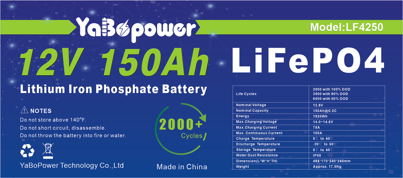 Lithium Ion Phosphate Lifepo4 Rechargeable Battery 12 Volt 150ah 160ah 180ah