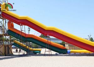 China Combo Size PVC Blow Up Single Lane Water Slide Colorful Tube Handrails on sale