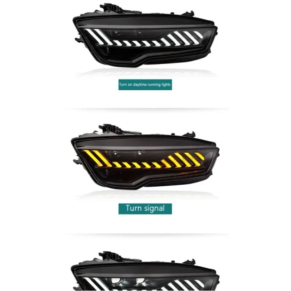LED Headlight For Audi A7 2011-2018 Modified RS7 Head Front Light Laser Lens Lamp Car Accessories