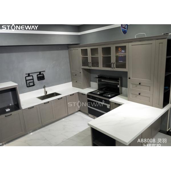 Stain Resist Quartz Stone Top Grey Quartz Kitchen Worktops Eco Friendly