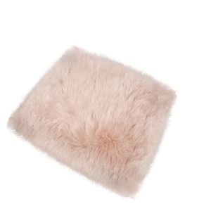 Quality OBLONG Artificial Sheepskin Cushion Pads Pink Square For Seat wholesale
