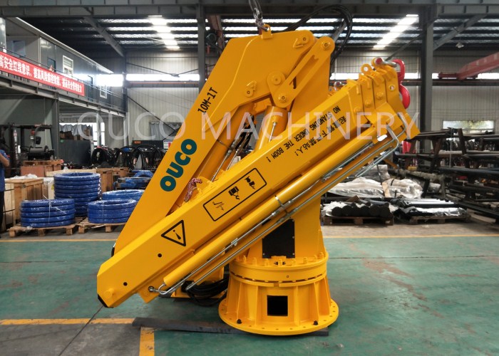 Knuckle Telescopic Boom Marine Deck Crane For Hoisting 2.2T10M