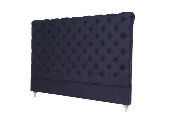 French country style wooden frame headboard, button tufted upholstery headboard
