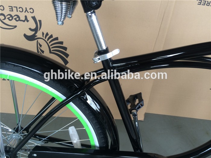 Green Aluminum Alloy Rim 26inch Cruiser Bike with Steel Fork Material and Green Color