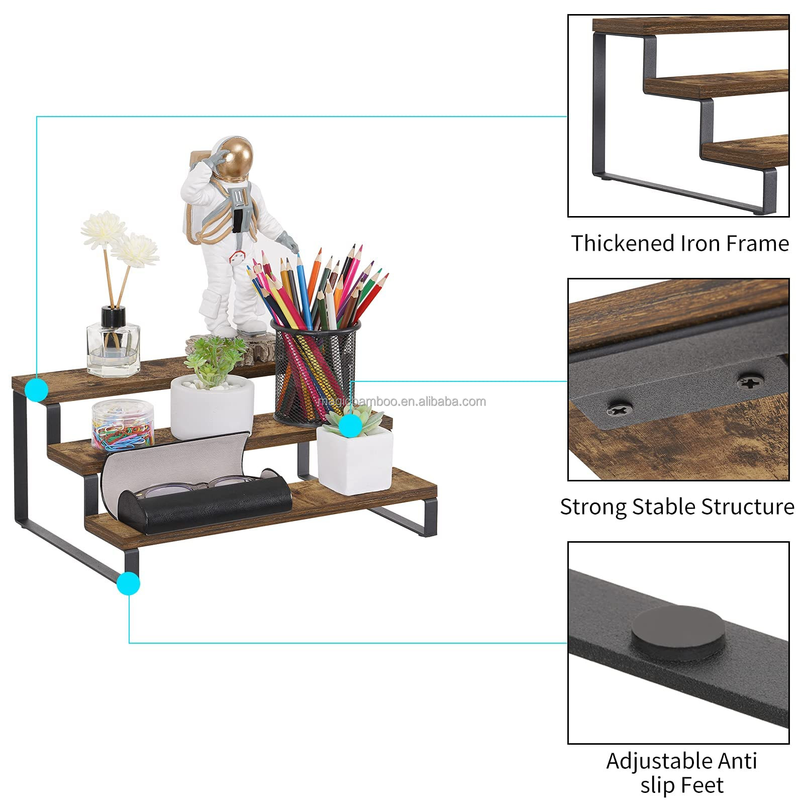 Three-layer Spice Rack Storage Holder for Modern Kitchen Pantry Cupboard Organizer