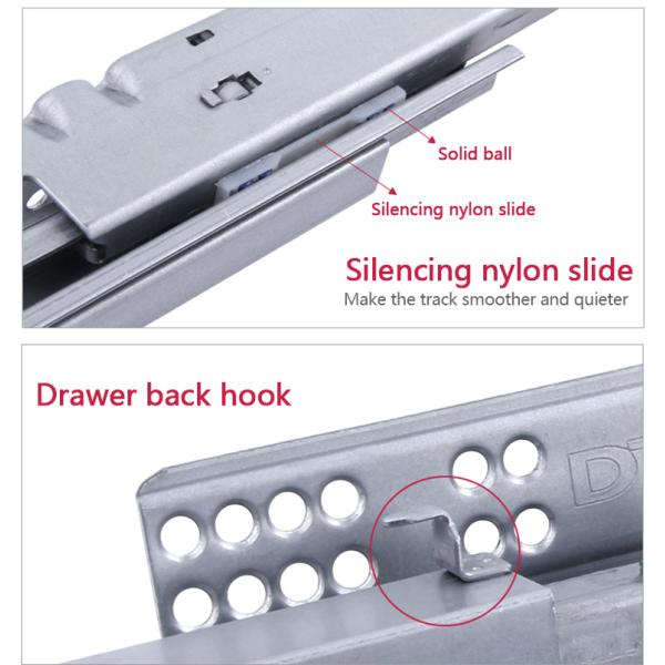 35kg Heavy Duty Full Extension Drawer Slides 77lb 10-22in