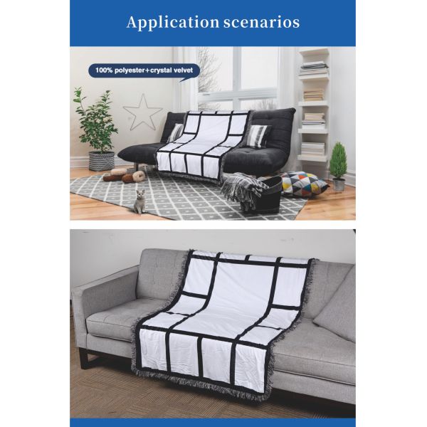 ZELOYAUT Wholesaler Sublimation Blankets, Diy 15 Panel Throw Blanket, Custom100% Polyester Blanket for Livingroom Bedroom Study