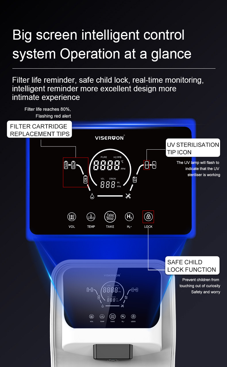 VST-T1CG Desktop 2200W Smart RO Water Purifier Hot and Cold Water 75G After Service Free Spare Parts