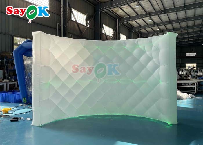 White LED Lights Inflatable Photo Booth Curved Wall For Inflatable Exhibition Stands