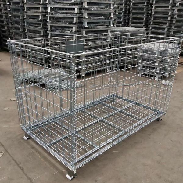 Stacked storage cages in industrial setting