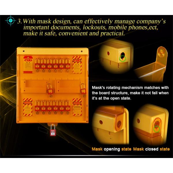 Yellow Color Lock Out Tag Out Station Strong And Durable With Reinforced Ribs