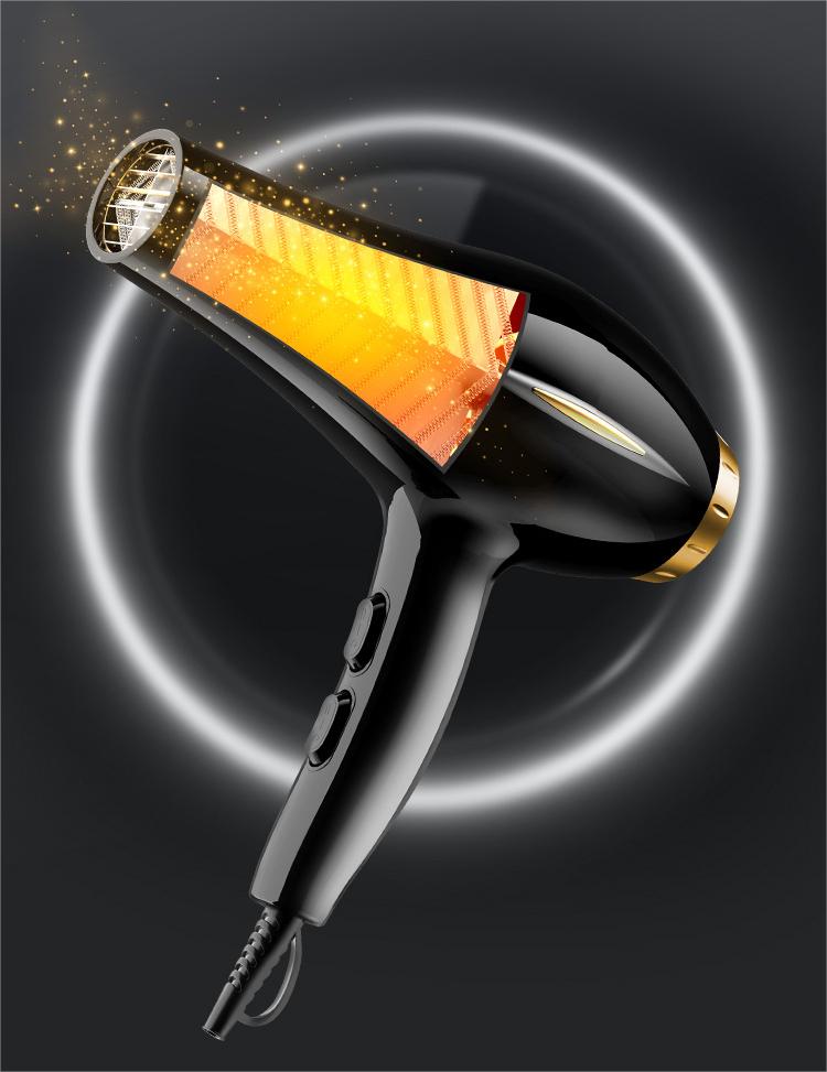 Barber Shop Dedicated Blue-Ray Cold and Hot Large Tube Hair Dryer with Six Gears