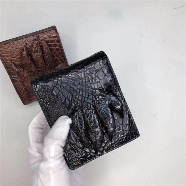 Exotic Real Crocodile Claw Skin Men's Short Bifold Wallet Card Holders Genuine Alligator Paw Leather Male Small Wallet