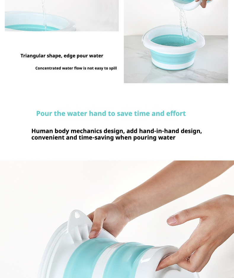 Portable Foldable Plastic Bucket Lightweight Design Easy To Store
