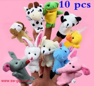 China Cartoon Biological Animal Finger Puppet Plush Toys Child Baby Favor Dolls Christmas Gifts on sale