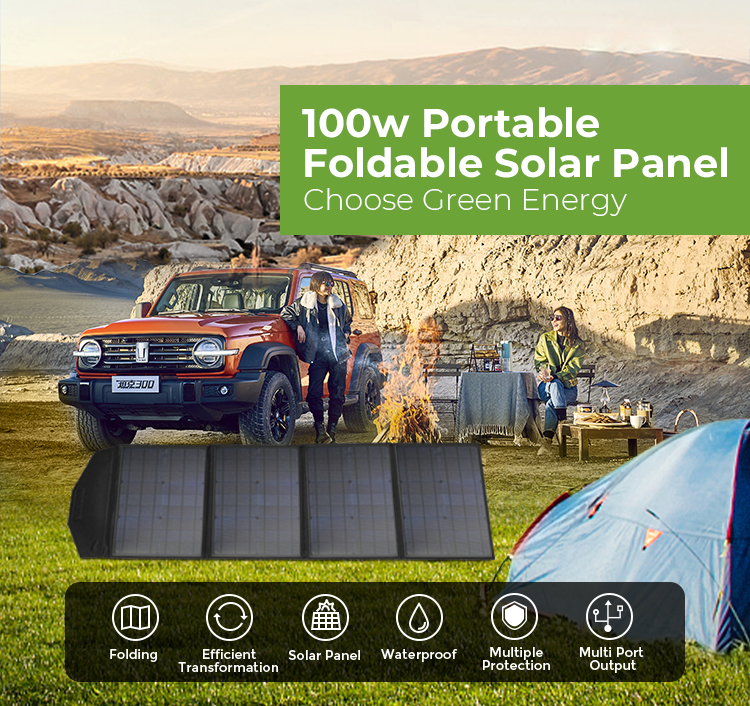 100w Solar Folding Panel Charger Waterproof And Portable For Emergency Situations