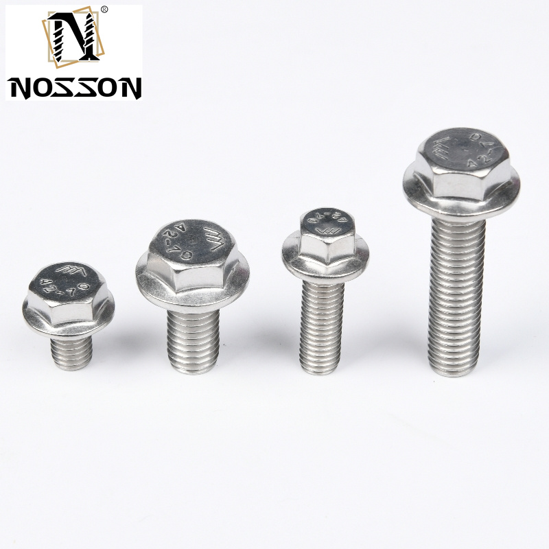 Sliver ZINC Finish SUS304 316 Hex Flange Head Bolts M5 M6 M8 M10 M12 M14 M16 M20 DIN ISO Coarse Fine Thread Pitch Grade 304/316