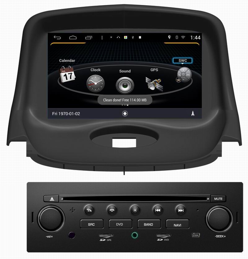ouchuangbo car gps navi s160 android 4.4 dvd player for Peugeot 206 (2008-2012) with 1080P HD video display wifi 3g BT