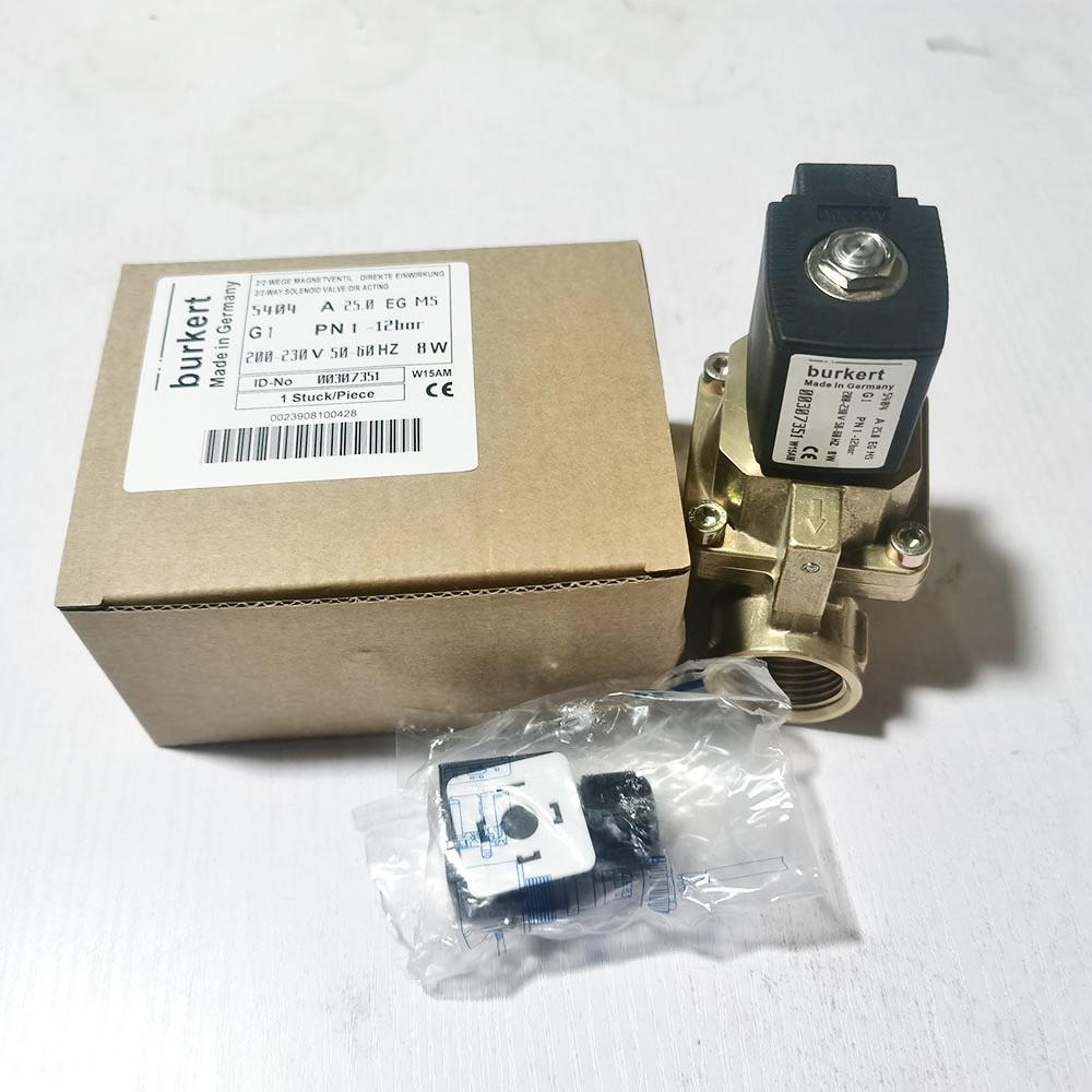00308501 URKERT Solenoid Valve 5404 G1/2 2/2 Normally Closed 12 Flow Hole FKM Sealed Brass Valve Body DC24V 8W 1-50bar